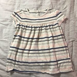 BabyGap grey, blue, & pink striped top